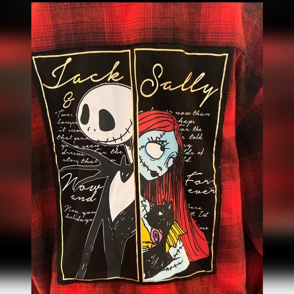 Jack & Sally Nightmare Before Xmas flannel